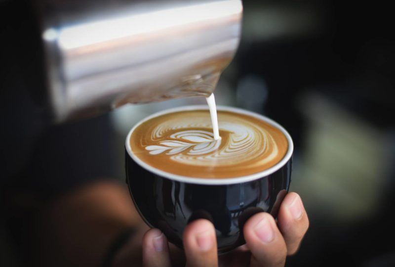 putting coffee topping